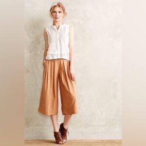 ELEVENSES Anthropologie Kinney Culottes Wide Leg Crop NWT